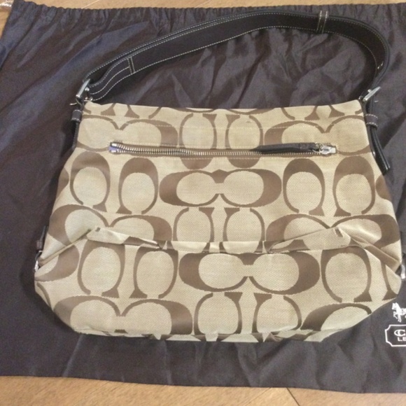 Brown and beige Coach bag - Picture 2 of 6